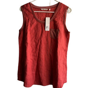 Soft Surroundings NWT Orange spice Tank Top with silver detailing  front Pocket